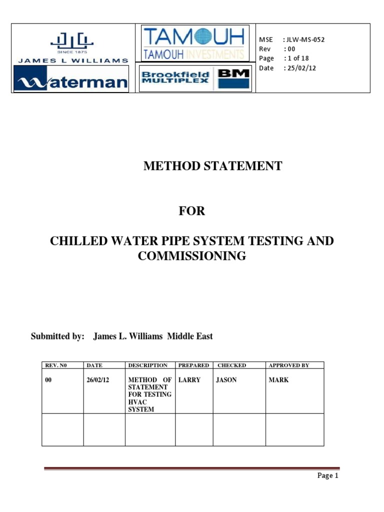 2.CHILLED WATER SYSTEM TESTING AND COMMISSIONING.docx Construction