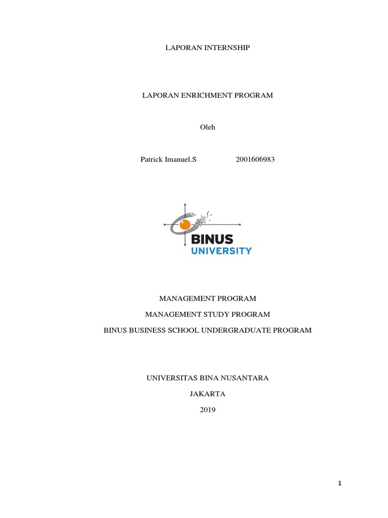 Enrichment program binus