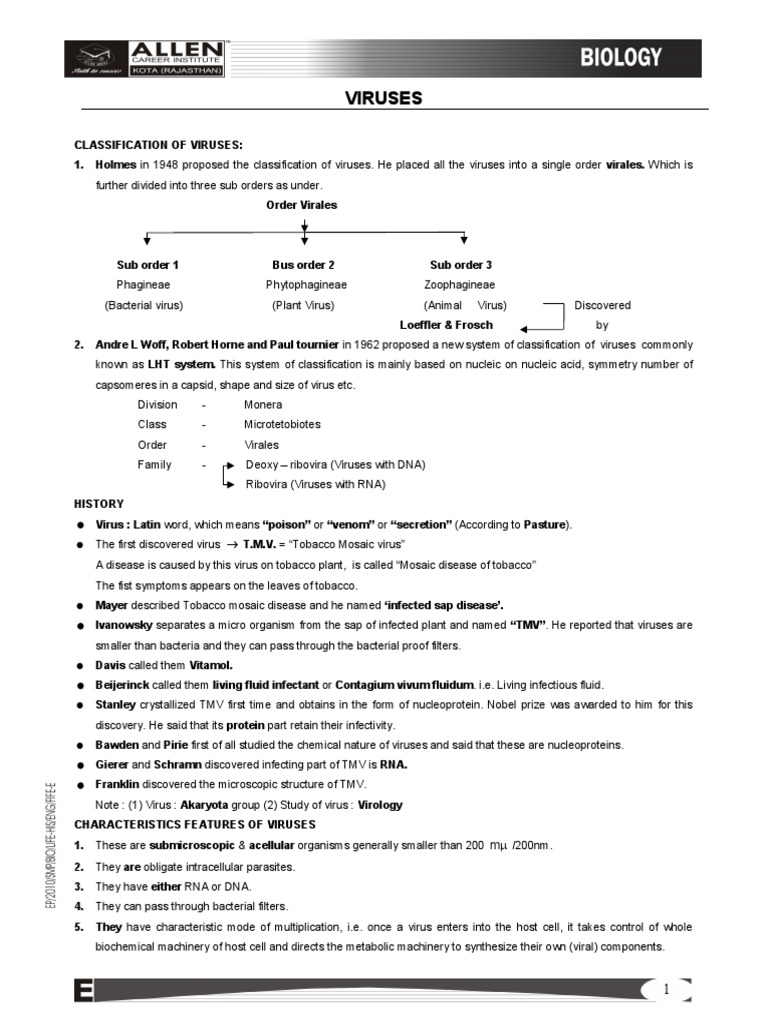 Virus Classification and Characteristics | PDF | Bacteriophage | Virus