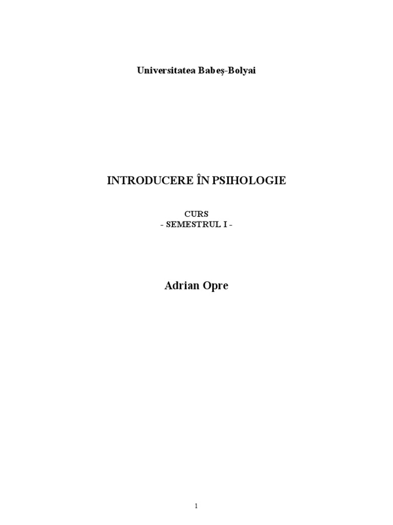 Introduce Re in Psihologie | PDF