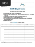 Monthly Fire Extinguisher Inspection Form