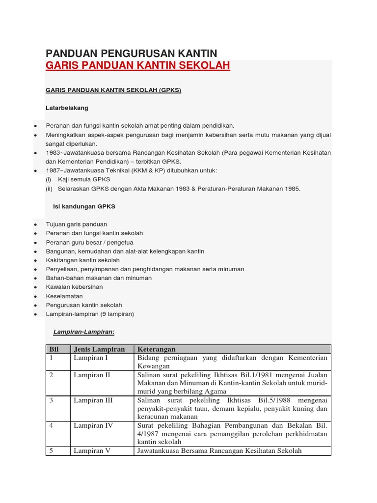 Panduan Pengurusan Kantin  PDF