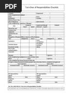 Turn-Over of Responsibilities Checklist PDF