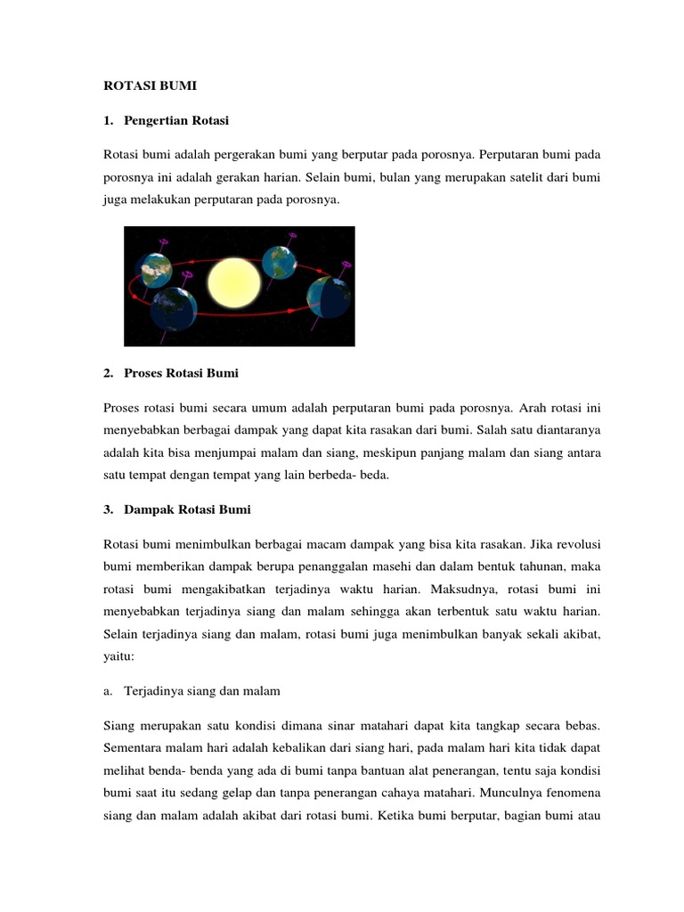 Peristiwa Rotasi Revolusi Bumi Serta Gerhana Bulan Matahari