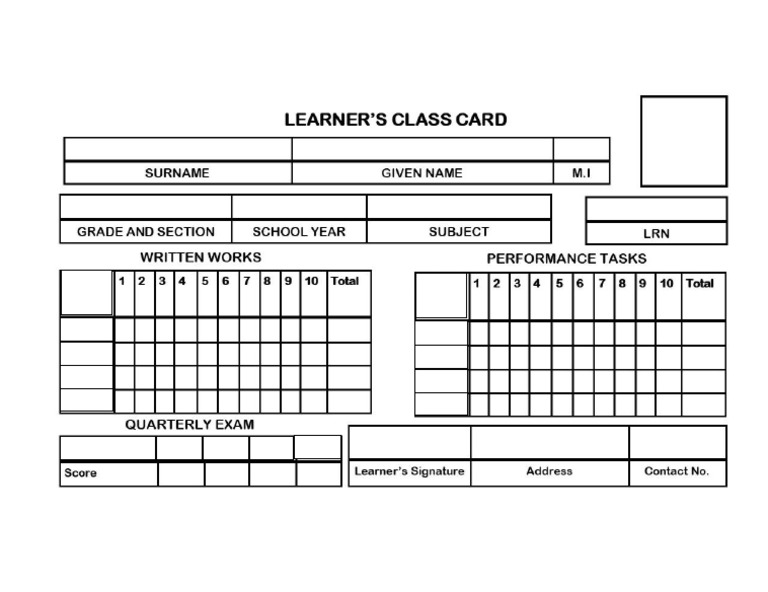Class Card | PDF