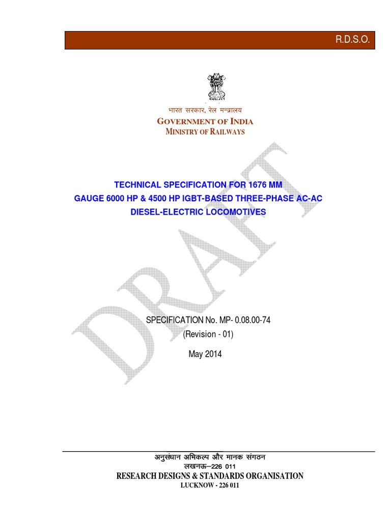 IGBT Diesel-Electric Locomotive Specs | PDF | Locomotives | Rail Transport