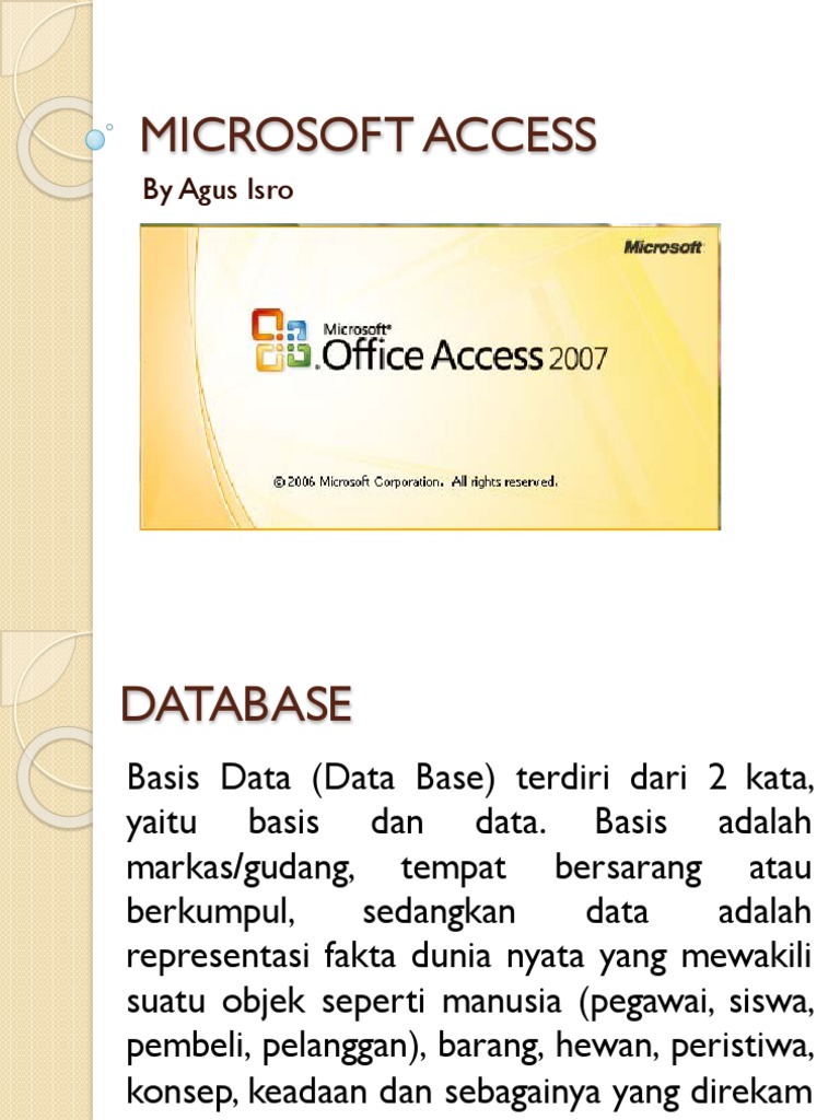 Data Base MICROSOFT ACCESS PDF | PDF