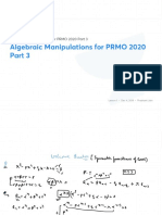 Algebraic Manipulations For PRMO 2020 Part 3 With Anno