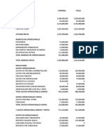 Estados financieros con ingresos, deducciones y patrimonio neto