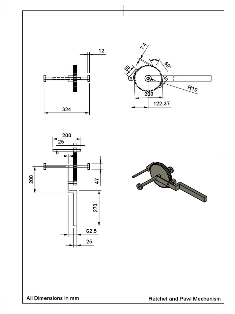 Ratchet and Pawl Drawing PDF