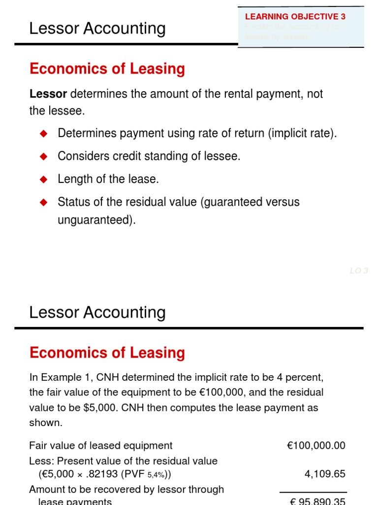 Lessor Accounting Under IFRS 16 | PDF | Lease | Present Value