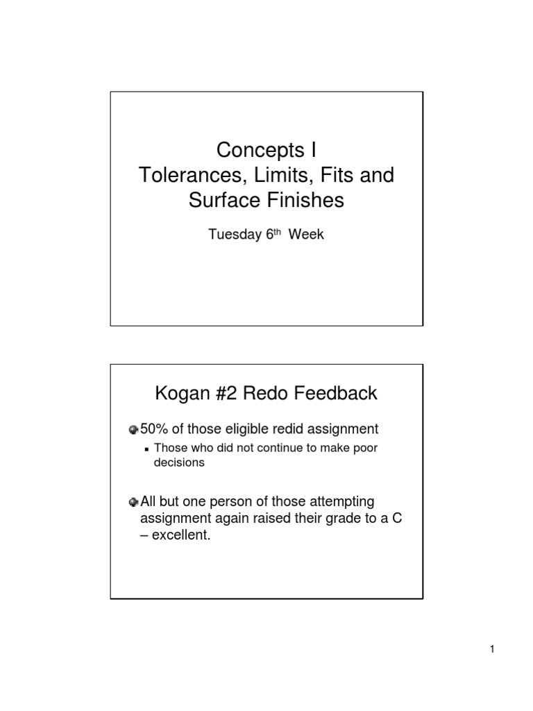 Tolerances, Limits, Fits and Surface Finish PDF Engineering