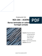 Informe NCh 204 ACERO - Barras laminadas en caliente para hormigón armado.docx