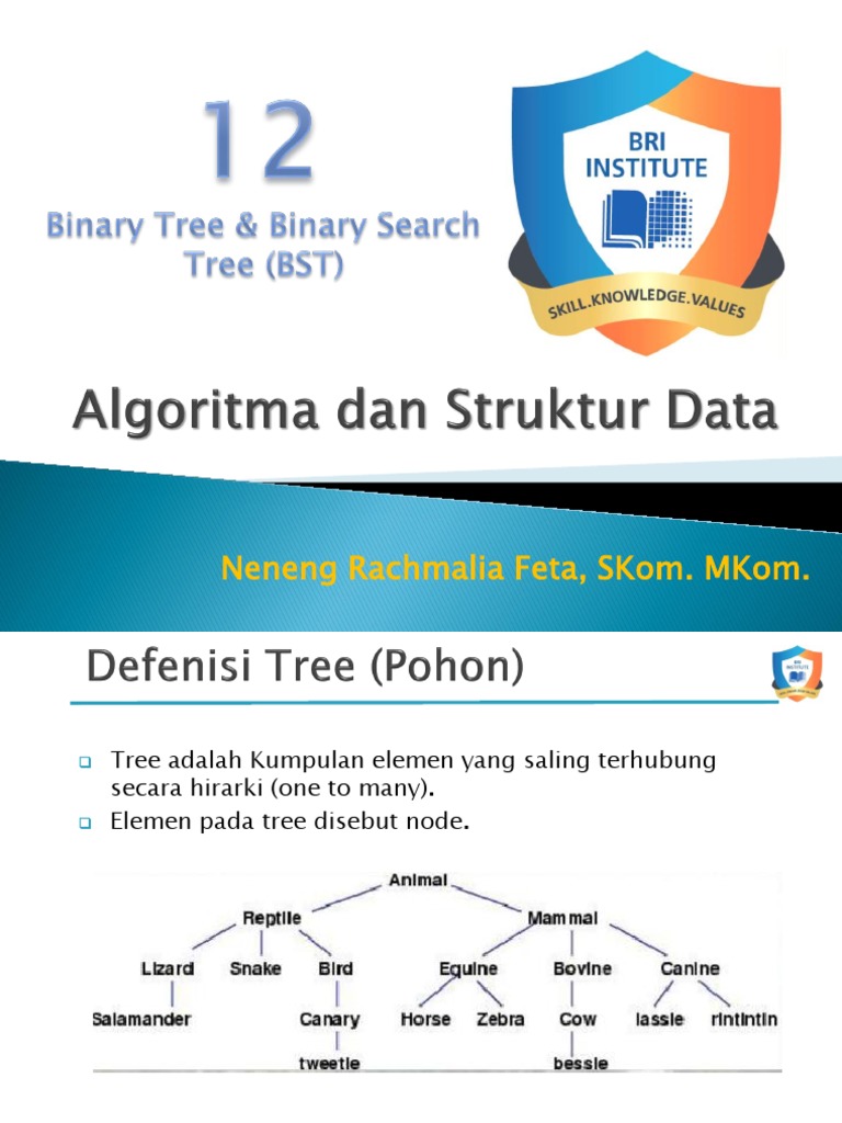 Algoritma Dan Struktur Data - Pert-12 B-Tree & BST | PDF