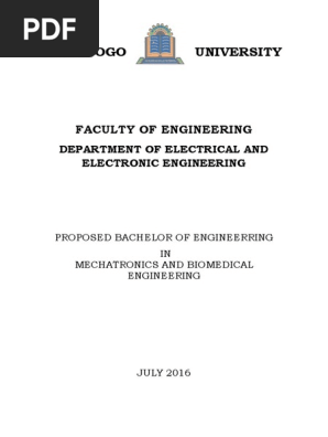 Proposed Mechatronics And Biomedical Engineering With Minor Corrections Biomedical Engineering Engineering