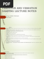 Vibration and Vibration Damping Lecture Notes