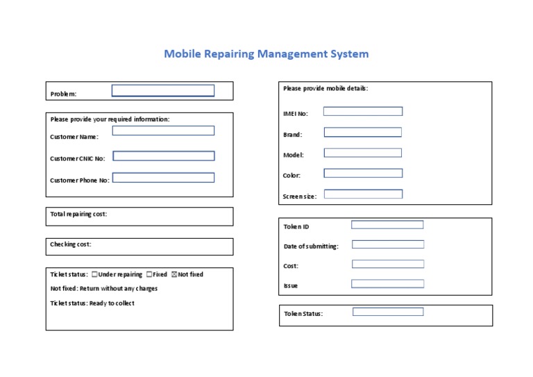 Mobile Repair Management System Overview | PDF