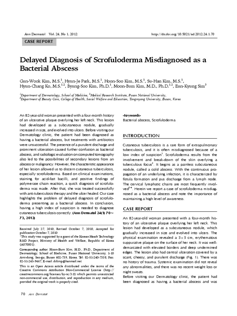 Scrofuloderm Bilder , Scrofuloderma: An arduous diagnosis – HXXCM