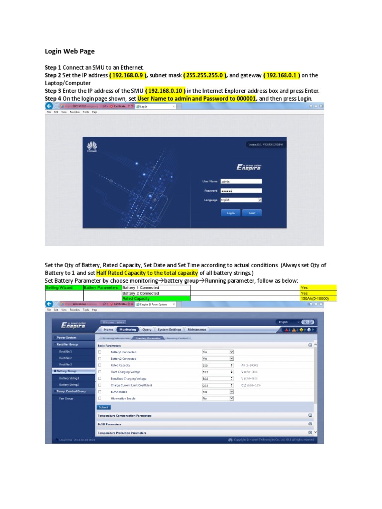Simple Way To Set Huawei Rectifier TP48200A PDF PDF Gateway