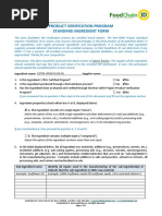 Non-GMO Ingredient Verification Form | PDF | Life Sciences | Biotechnology