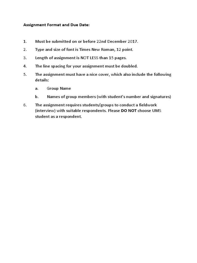 Assignment Format | PDF