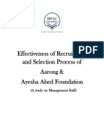 Effectiveness of Recruitment and Selection at Aarong