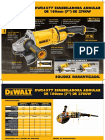 Esmeriladora angular DEWALT de 180mm y 2700W con sistema de extracción de polvo