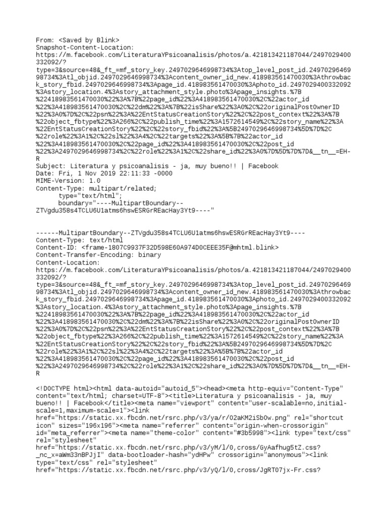 Literatura Y Psicoanalisis Ja Muy Bueno Facebook Alternate Reality Networking Standards