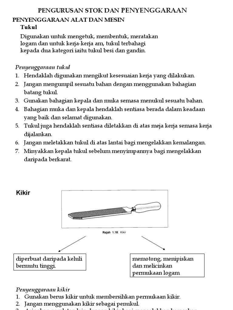 Penyenggaraan Alat Dan Mesin Pdf