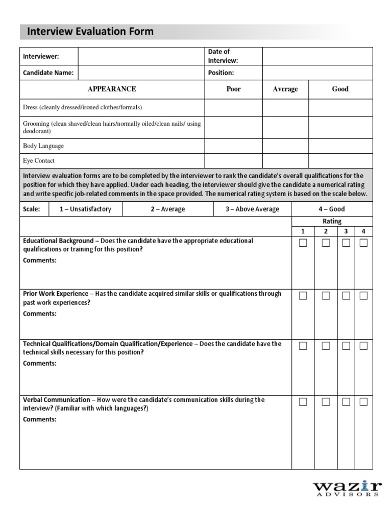 Trainer - Interview-Evaluation-Form | PDF | Communication | Learning