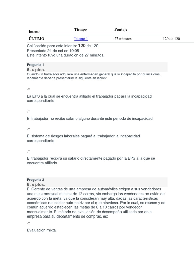 Final Talento Humano PDF | PDF | Evaluación de desempeño | Salario