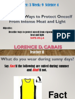 Cot - in Science Iv - Ways To Protect Oneself From Excessive Heat and Light