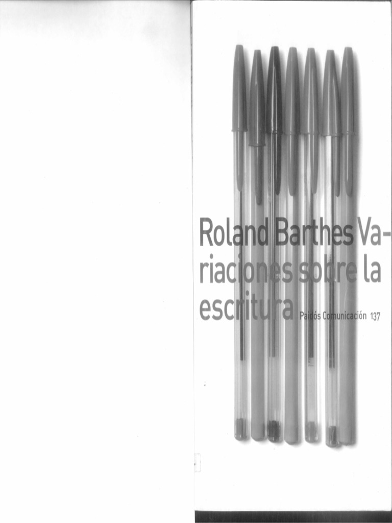 Variaciones Escritura Barthes PDF | PDF