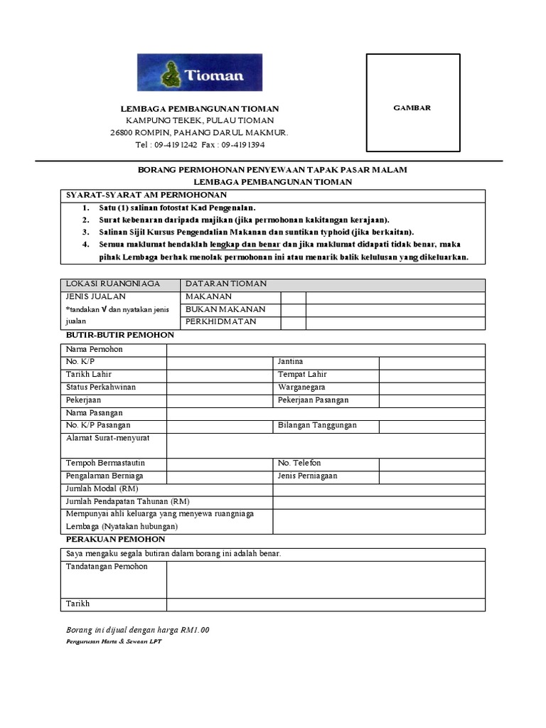 Borang Tpm Pdf