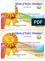 Certificate of Perfect Attendance