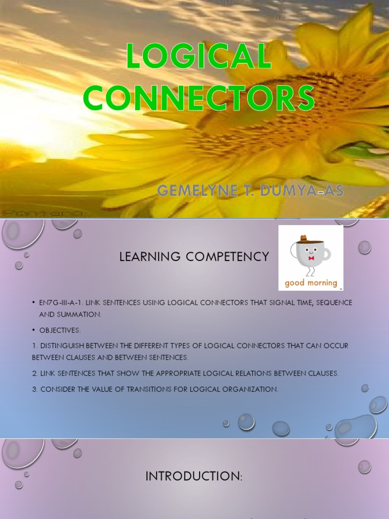Logical Connectors PDF Summation Sentence (Linguistics)