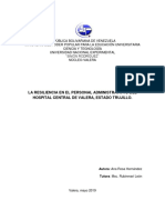 La Resiliencia Orientado Al Personal Administrativo