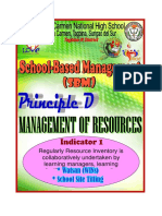 SBM Cover Page Principle D Indicator 1