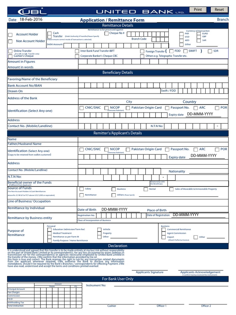 Remittance Application Form Details | PDF | Cashier's Check | Cheque