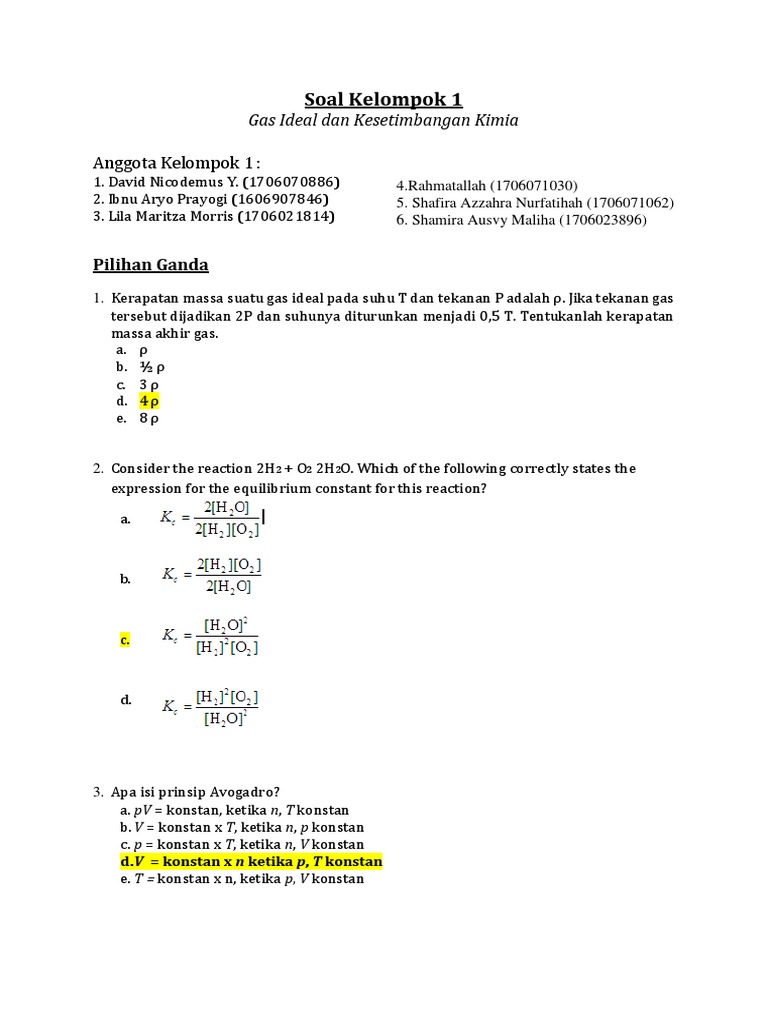 Kumpulan Soal Dan Jawaban Kimfis Kelompok 1 9