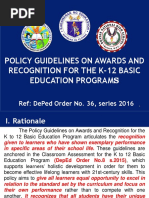 DepEd Awards and Recognition Guidelines | PDF | Kindergarten | Curriculum