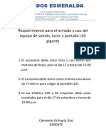 Requerimiento para El Armado y Uso Del Equipo de Sonido