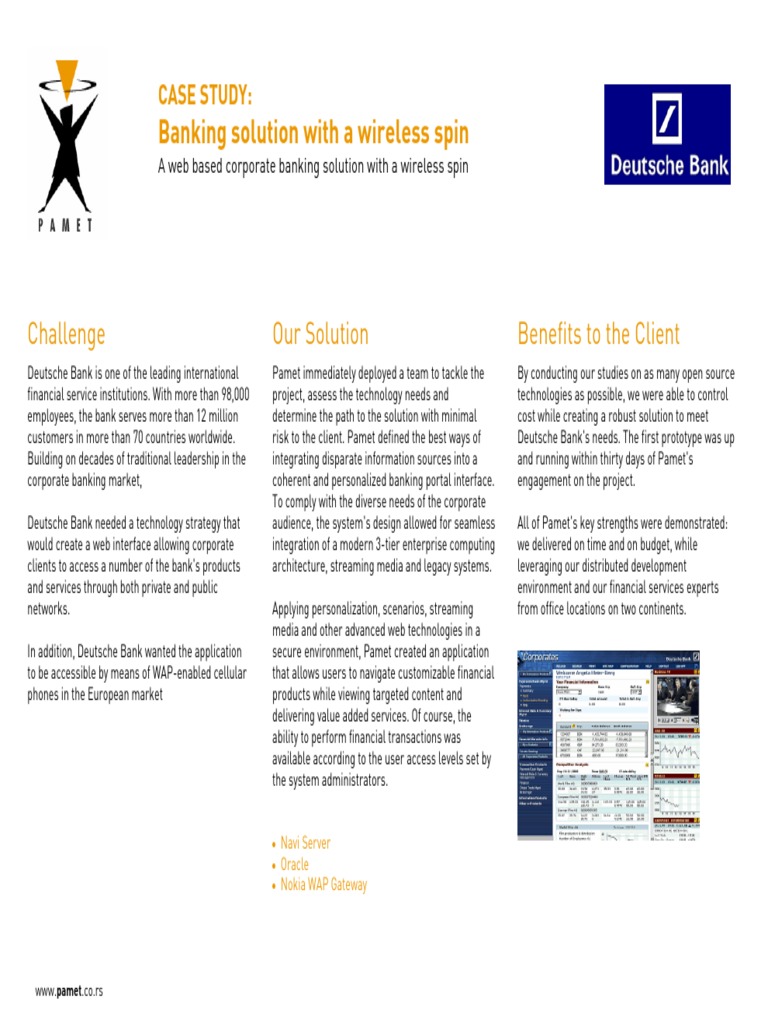 Banking Solution Case Study Banks Computer Networking