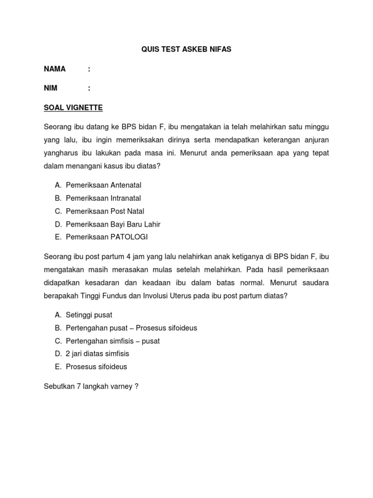 Quis Test Askeb Nifas