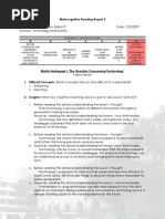 Metacognitive Reading Report