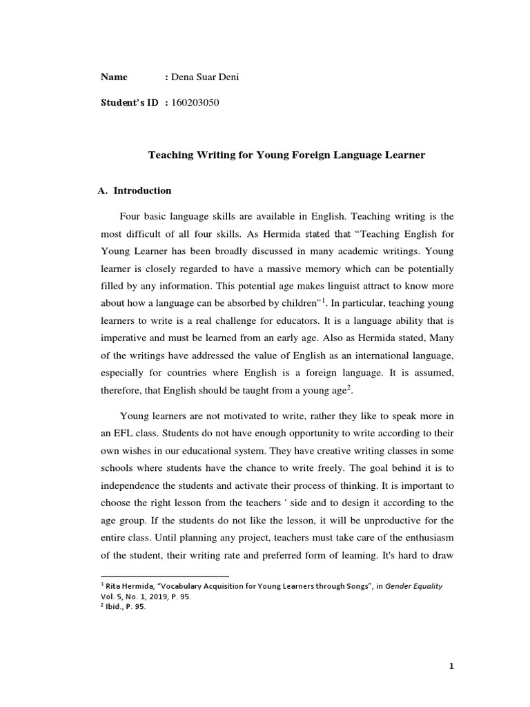 Teaching Writing to Young EFL Learners | PDF | Learning | Language ...