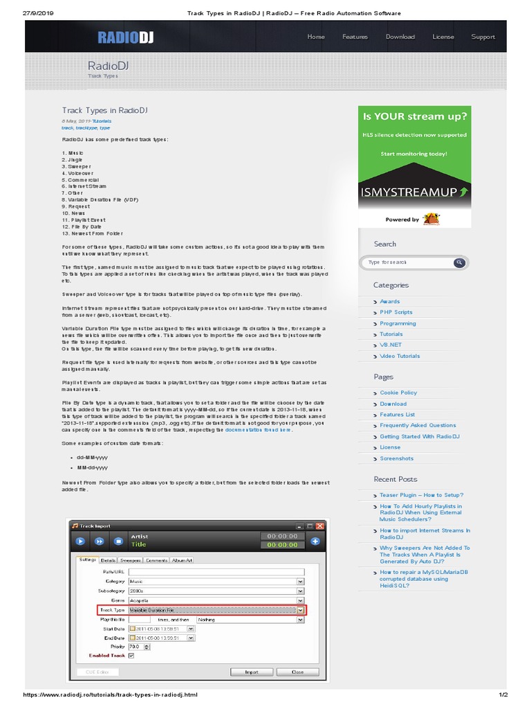 RadioDJ Track Types in RadioDJ RadioDJ Free Radio Automation