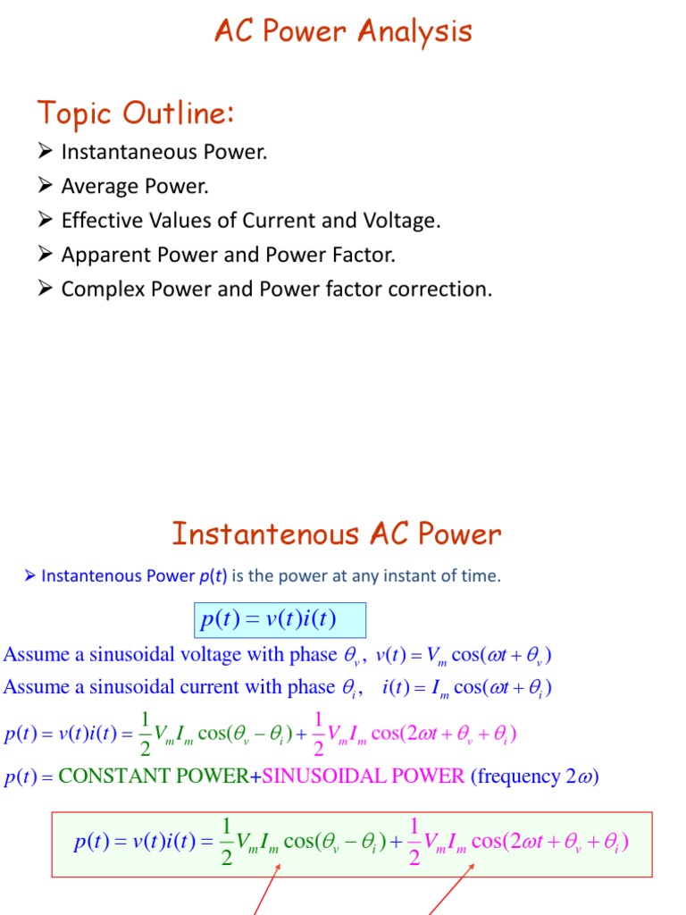 Power Factor and AC Power Analysis | PDF | Ac Power | Root Mean Square