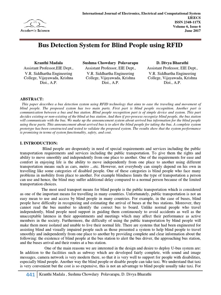 RFID Bus Detection for the Blind | PDF | Remote Control | Radio ...