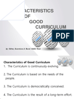 Characteristics of Good Curriculum
